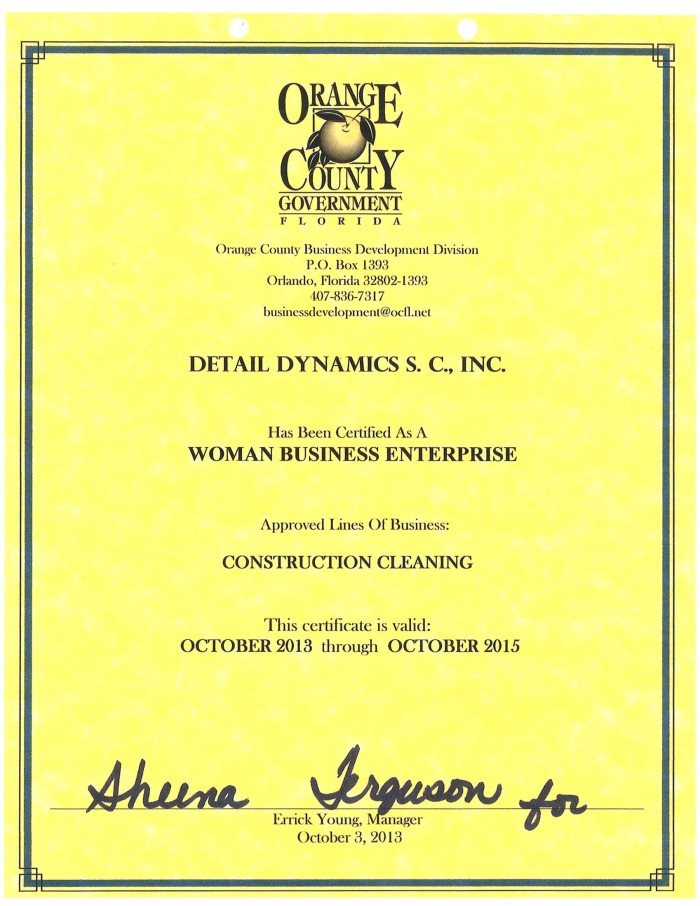 Detail Dynamics Orange County WBE Certification